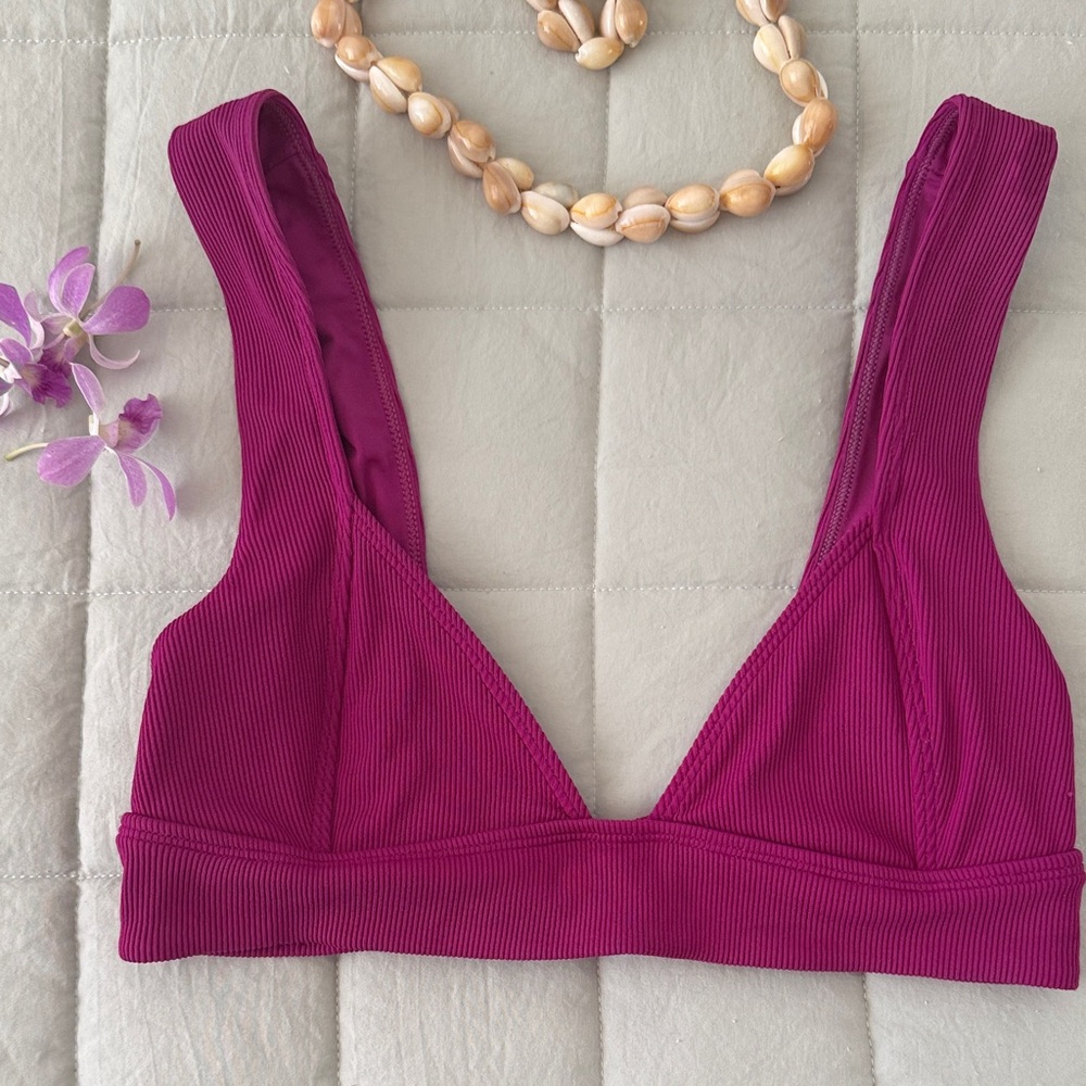L*Space Ribbed Bikini Top - Fuchsia